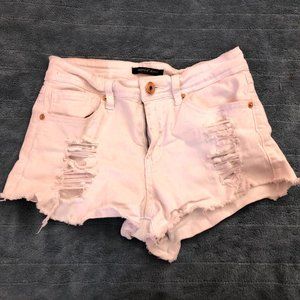 white denim shorts